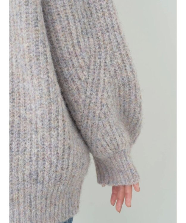 earth music&ecology フワフワＭＩＸヤーンカーディガン Lavender