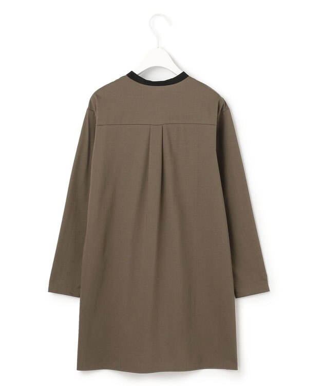 ICB 【洗える】タイプライタージャージー  ヘンリーネックカットソー カーキ系