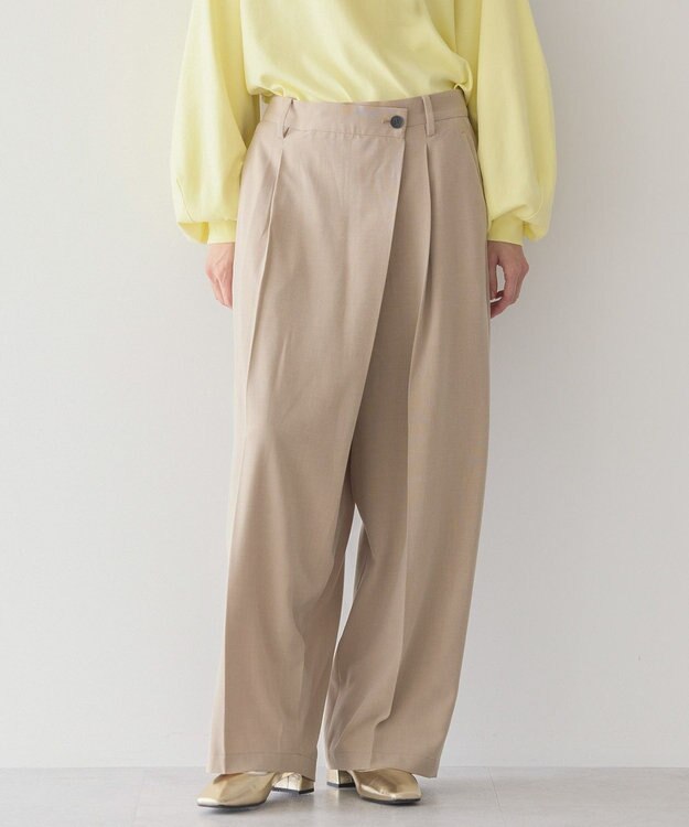 AMERICAN HOLIC イージーケアラップ風パンツ Beige