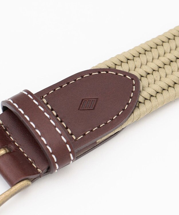 JOSEPH ABBOUD 【イタリア素材・ストレッチ・日本製】ソリッドメッシュ ベルト マスタード系