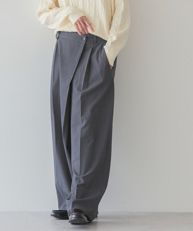 AMERICAN HOLIC イージーケアラップ風パンツ Gray Mixture