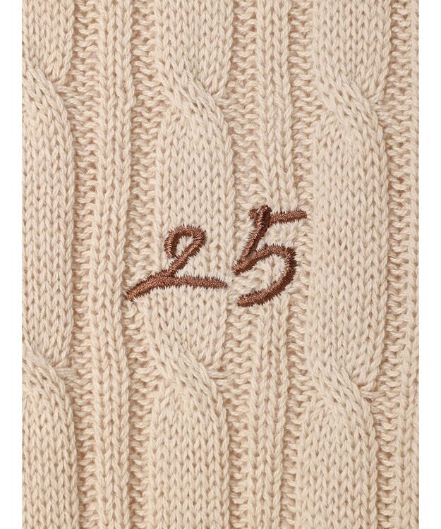 Green Parks ケーブル半袖ニット Beige