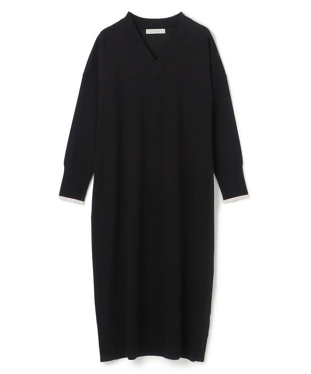 UNFILO 【野呂佳代さん着用】マイビューティニット Ｖネックワンピース ブラック