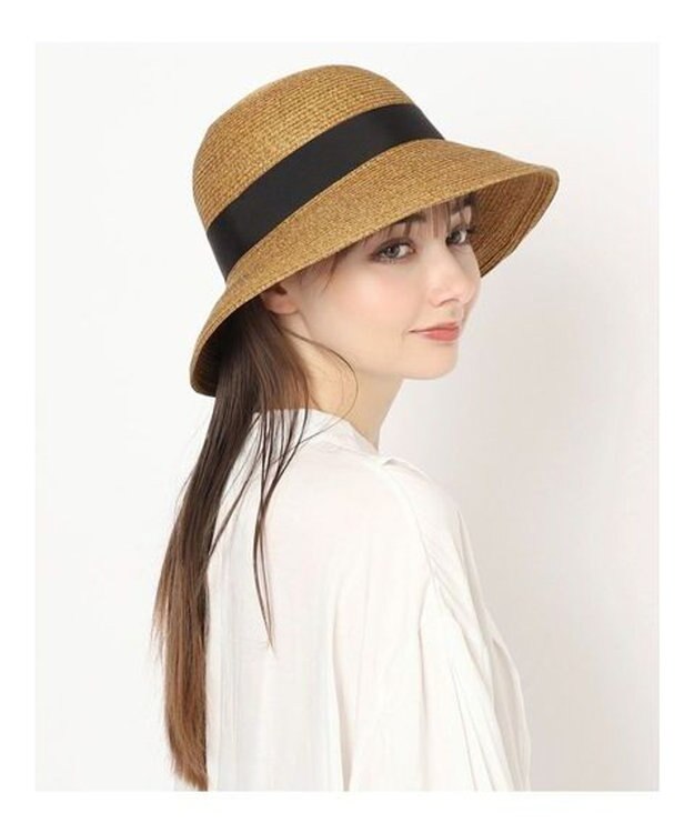 MOONBAT FURLA(フルラ) ペーパーブレードリボン巻きダウンハット サイズ調整可 ブラック