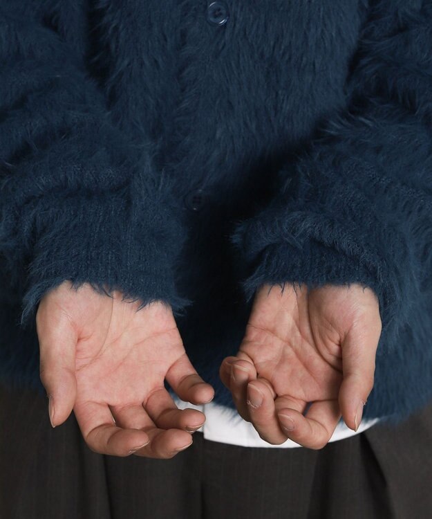 WEGO 【ユニセックス着用ITEM】フェザーニットボタンシャツ ブルー