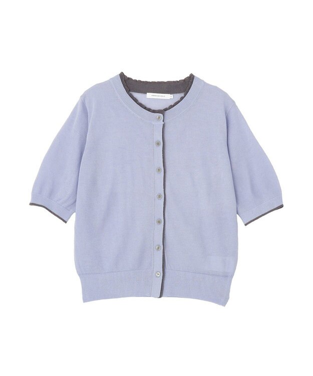 AMERICAN HOLIC 配色フリルレイヤードカーディガン Blue