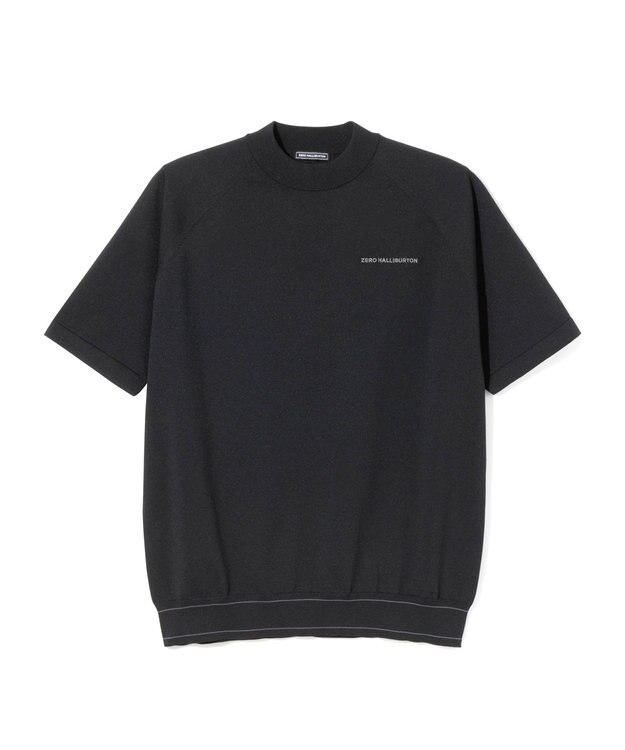 ZERO HALLIBURTON メタルロゴモックネックニットTシャツ ZHG-M6S9b 85196 ブラック