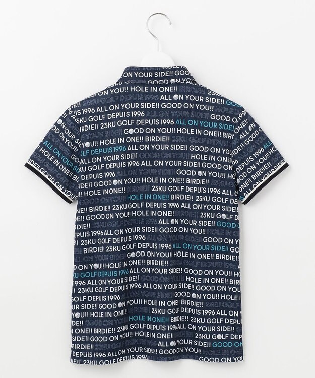 23区GOLF 【WOMEN】【吸水速乾/UVケア】ロゴプリント カノコ 半そで ポロシャツ ネイビー系5