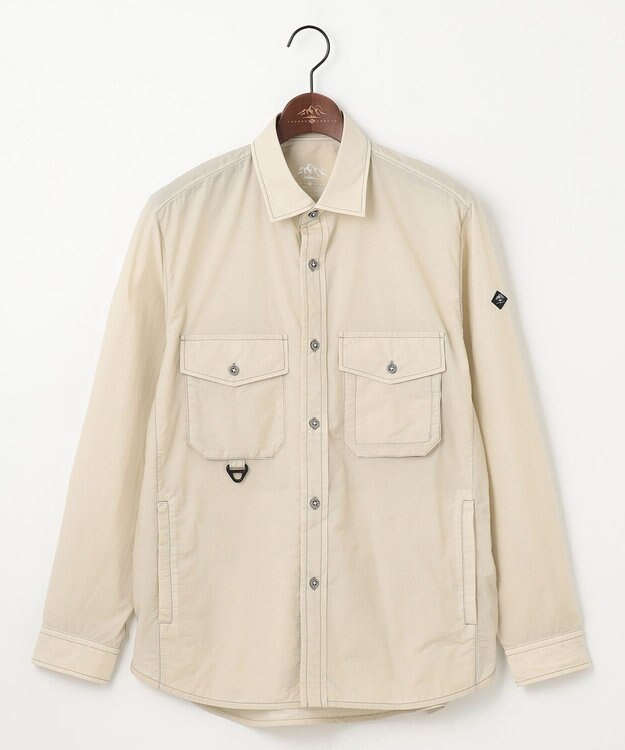 JOSEPH ABBOUD MOUNTAIN 【軽量/ECO撥水/ストレッチ/男女兼用】ライトワッシャー アウトドアシャツ ライトグレー系