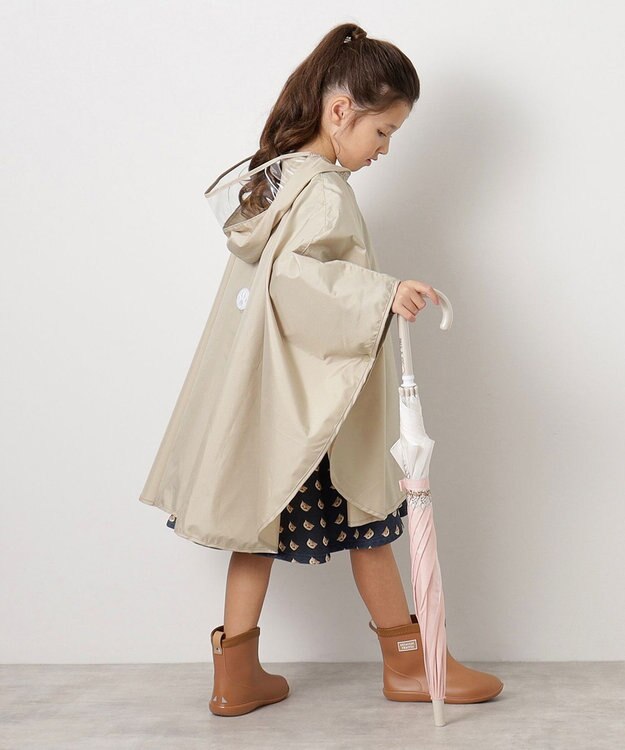 MOONBAT 【ポーチ付き】ポールアンドジョー キッズレインポンチョ ベージュ