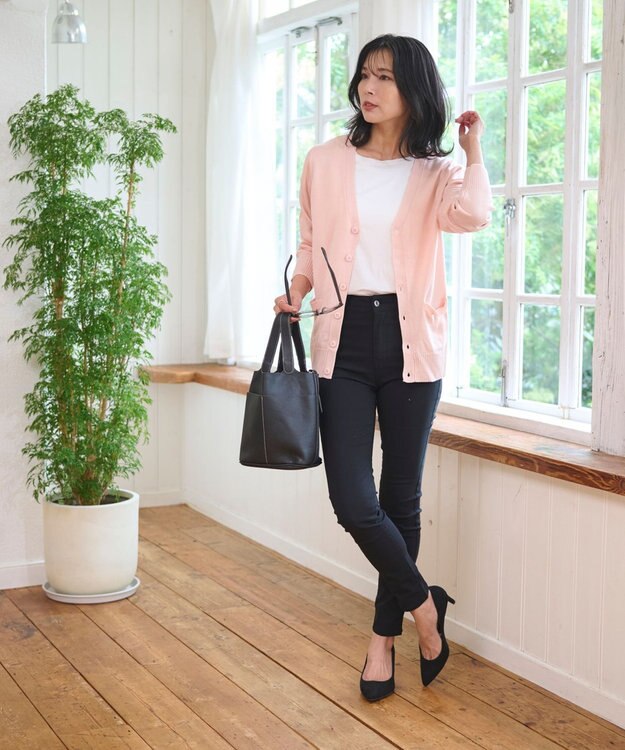 WEGO 【WEB限定/2025年秋冬新作//洗濯OK/毛玉レス/MLXLサイズ展開/オフィス/カジュアル】ベーシックニットカーディガン ライトピンク