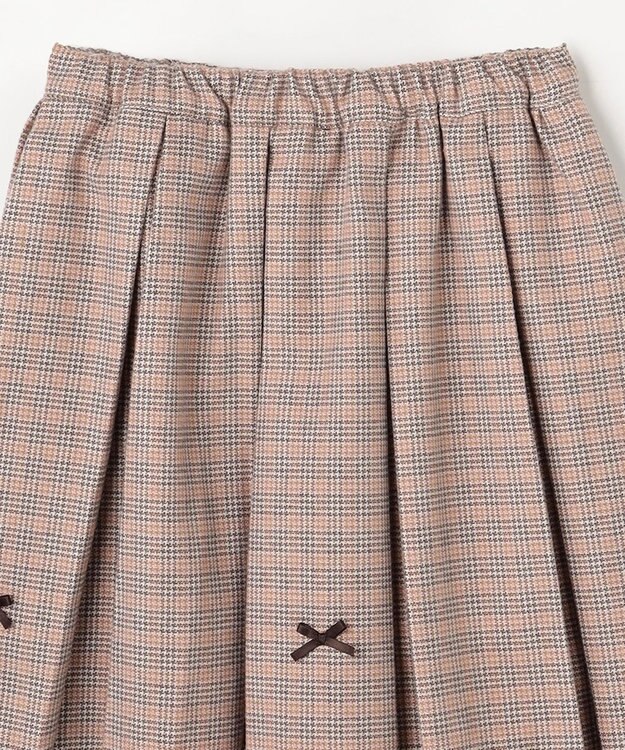 ANY KIDS リボンプリーツスカパン ブラウン×チェック