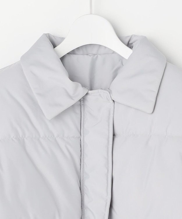 Feroux ファーカラー付き・ダウン見え中綿 ジャケット ライトグレー系