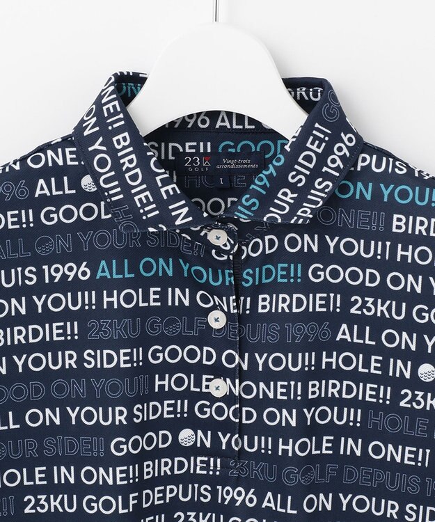 23区GOLF 【WOMEN】【吸水速乾/UVケア】ロゴプリント カノコ 半そで ポロシャツ ネイビー系5
