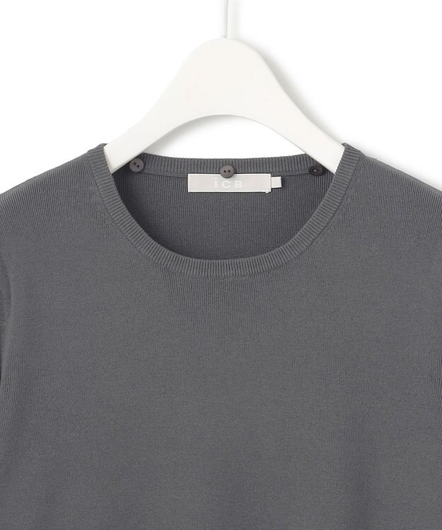 ICB 【洗える】 クロスコンビ ボウタイニット チャコール系