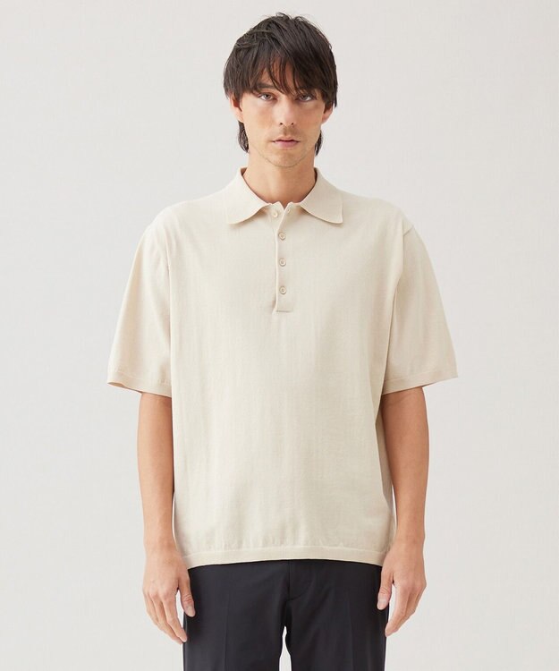 UNFILO MENS スゴ機能美 ニット ポロシャツ【ギフトにもおすすめ】 ベージュ