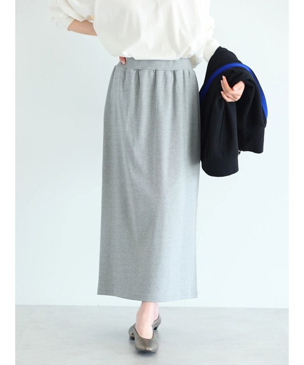 CRAFT STANDARD BOUTIQUE リブロングスカート Light Gray Mixture