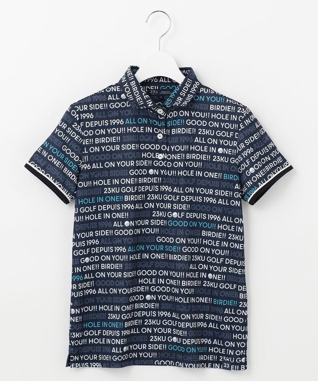 23区GOLF 【WOMEN】【吸水速乾/UVケア】ロゴプリント カノコ 半そで ポロシャツ ネイビー系5