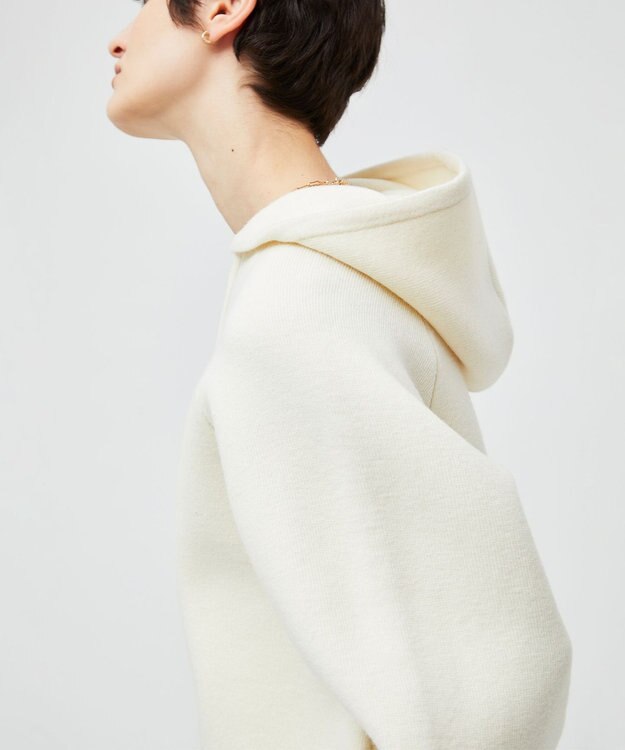 BEIGE， COURCETTE / ウールニットパーカー Ecru