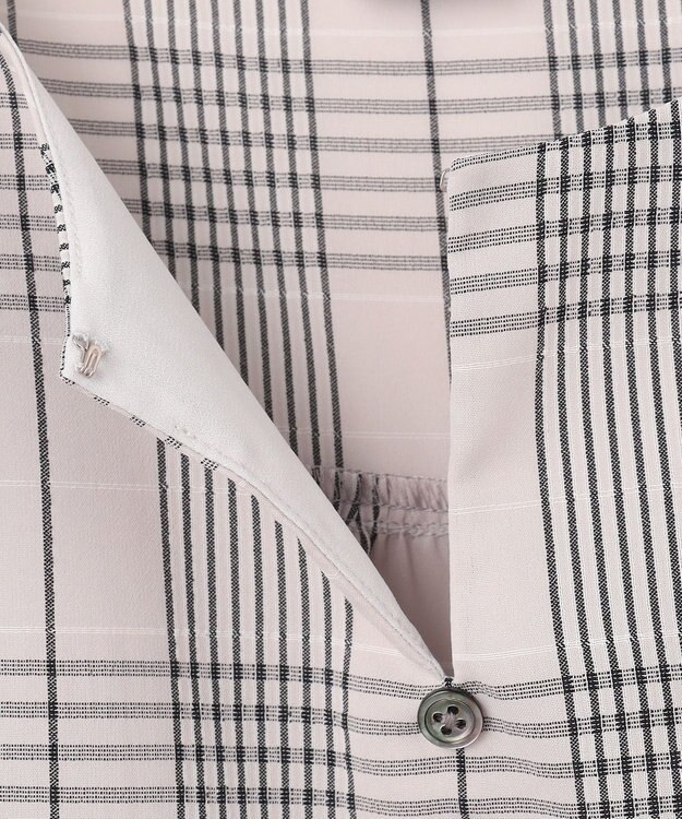 J.PRESS LADIES 【洗える】ドライタッチドビーチェック ブラウス ライトグレー系3