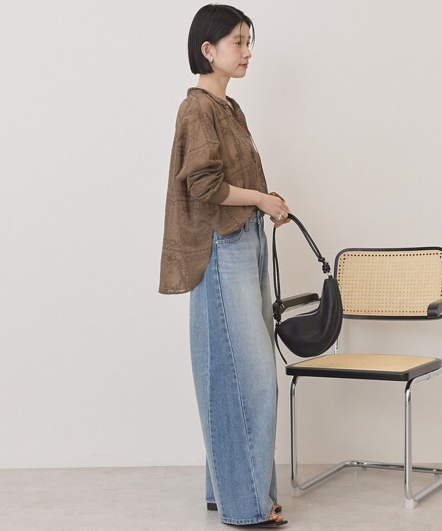 AMERICAN HOLIC スキッパーレースブラウス Off White