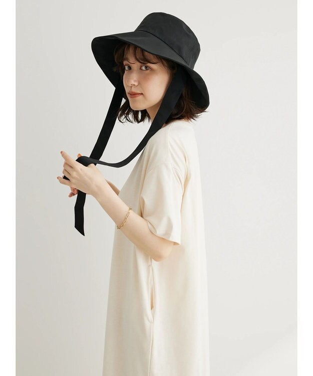 Green Parks 裾切り替えＴＥＥワンピース Black