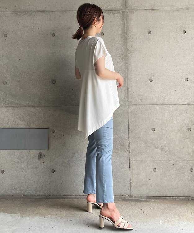 UNFILO 【新色追加！/接触冷感】マイビューティ バックフレアTシャツ ホワイト系2