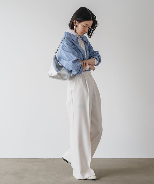 russet ソフトレザーシンプルショルダーバッグ【silver】(CE-1462) Silver