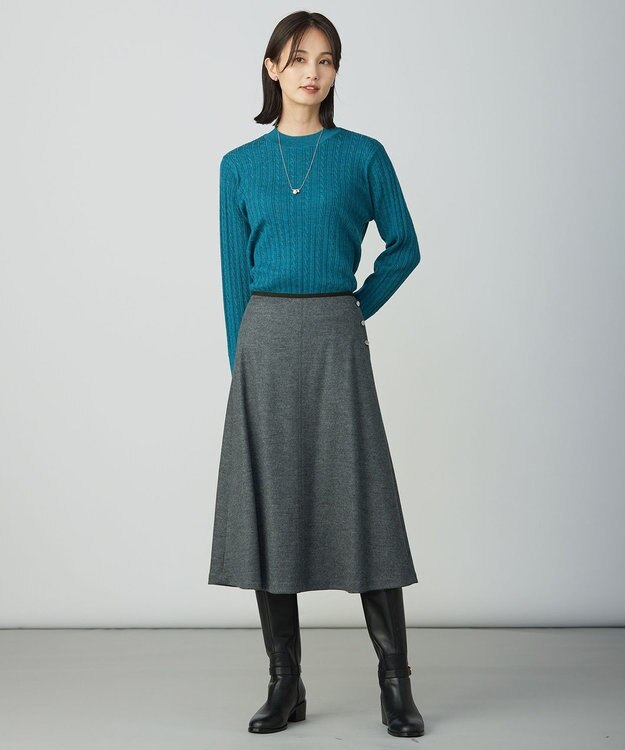 J.PRESS LADIES S ウールスムース スカート グレー系