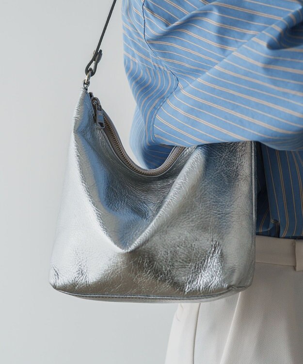 russet ソフトレザーシンプルショルダーバッグ【silver】(CE-1462) Silver