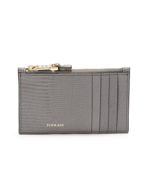 TOPKAPI 【TOPKAPI】イタリアンレザー リザード型押し フラグメントケース LUCIA ルチア ミディアムグレー
