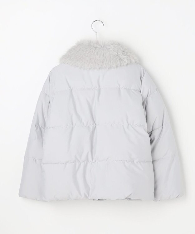 Feroux ファーカラー付き・ダウン見え中綿 ジャケット ライトグレー系