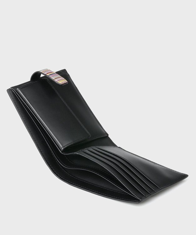 Paul Smith シグネチャーストライプタブ 2つ折り財布 ブラック