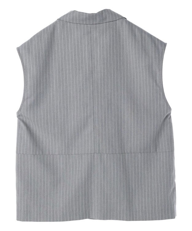 earth music&ecology ピンストライプジレ Stripe Light Gray