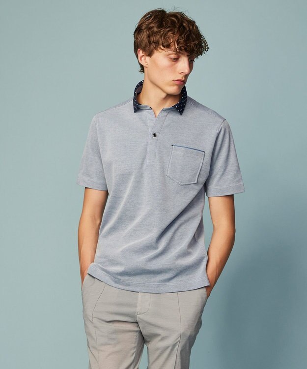 JOSEPH ABBOUD 【ギフトでも人気！オーガニックコットン使用】ダディ ポロシャツ ブルー系