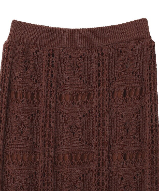 Green Parks クロシェニットスカート White