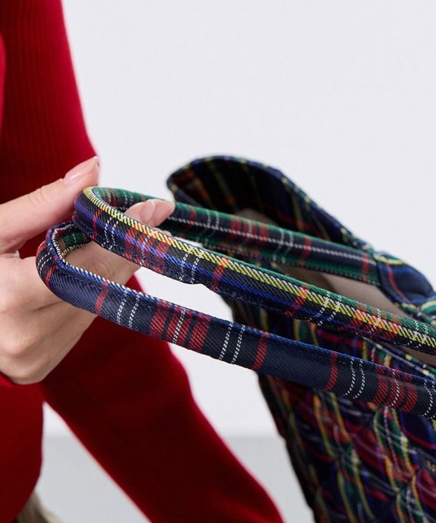 ROOTOTE 3619【自立・A4収納】EU.ミディアム.チェックキルト-C 03：ネイビー