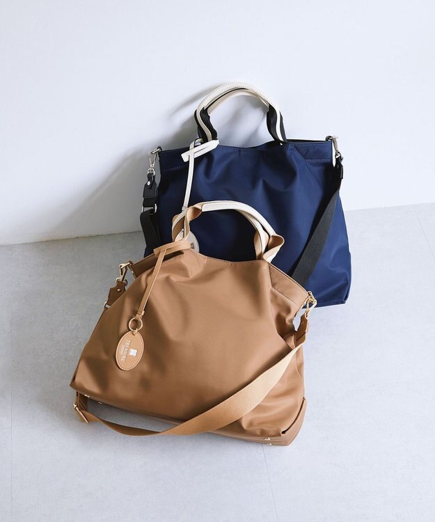 TOPKAPI 【TREASURE TOPKAPI】ストライプハンドル ナイロン 2way トートバッグ A4対応 ネイビー