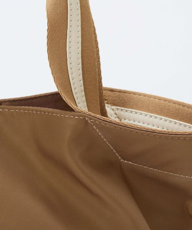 TOPKAPI 【TREASURE TOPKAPI】ストライプハンドル ナイロン 2way トートバッグ A4対応 キャメル