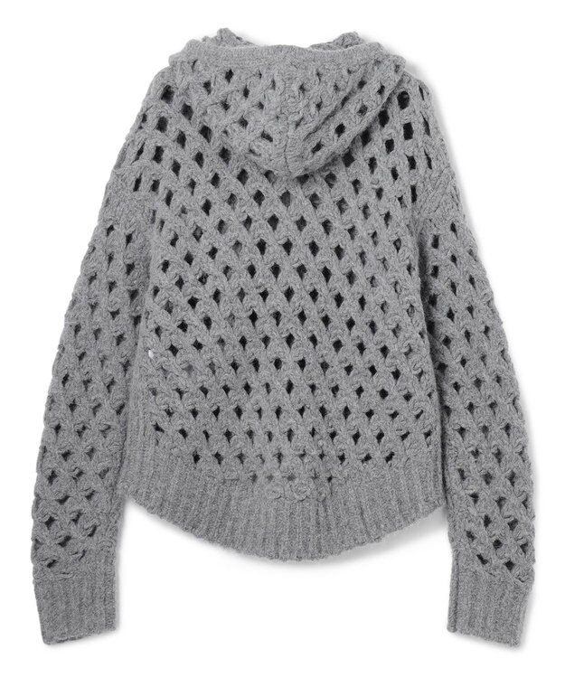 BEIGE， KOKOMO / ウールアルパカメッシュニットパーカー Md.Gray