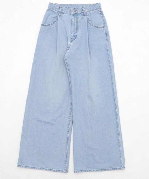 WEGO モチーフデニムタックパンツ デニム淡色