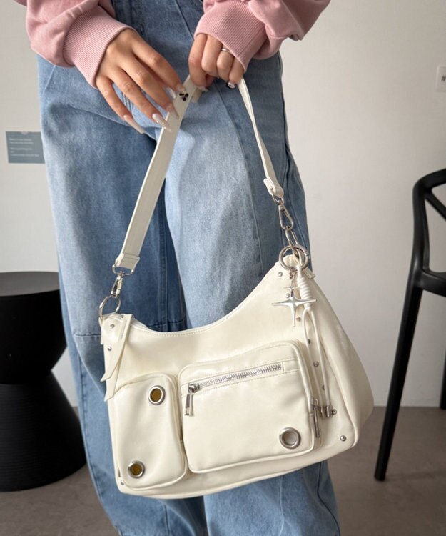 WEGO BIGハトメ2wayショルダー ホワイト