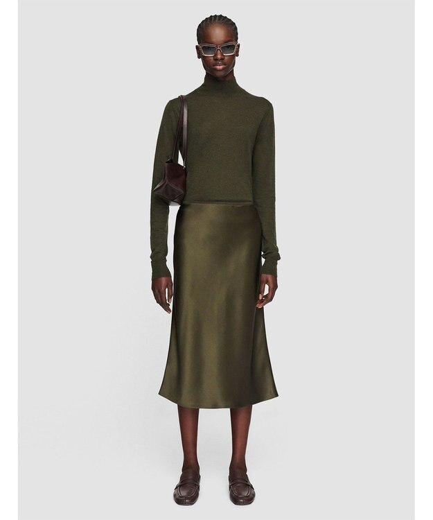 JOSEPH シルクサテン　スカート Hass Avocado