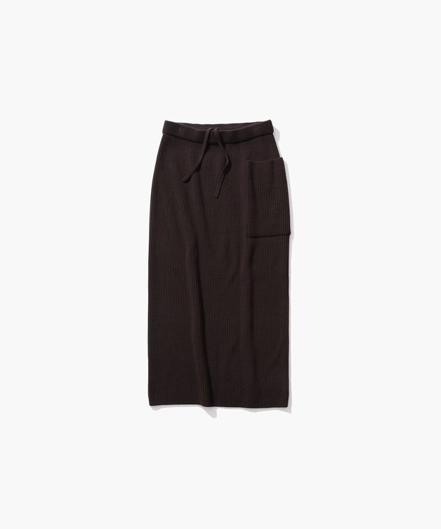 ATON NATURAL DYED WOOL | ストレートリブスカート BROWN