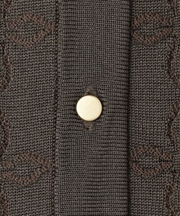 自由区 ジオメトリックアセテート カーディガン ブラウン