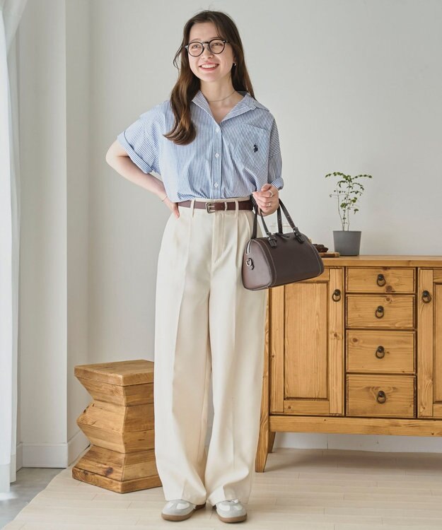 WEGO USPOLOハーフスリーブシャツ ブルーストライプ