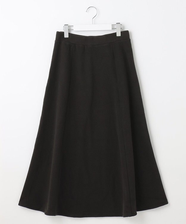23区 【SLOW/セットアップ対応】マイクロエコフリース フレア スカート ブラック系
