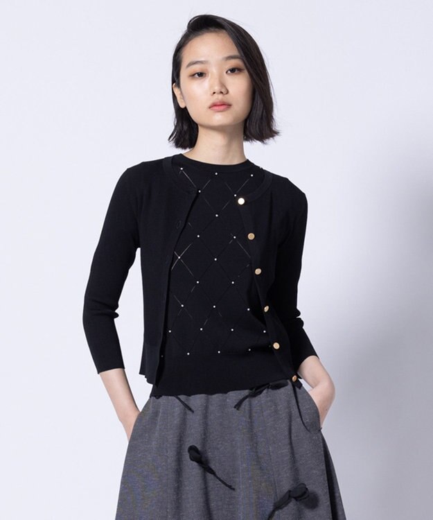 TOCCA 【洗える】SPRINGTIME KNIT ニットカーディガン ブラック