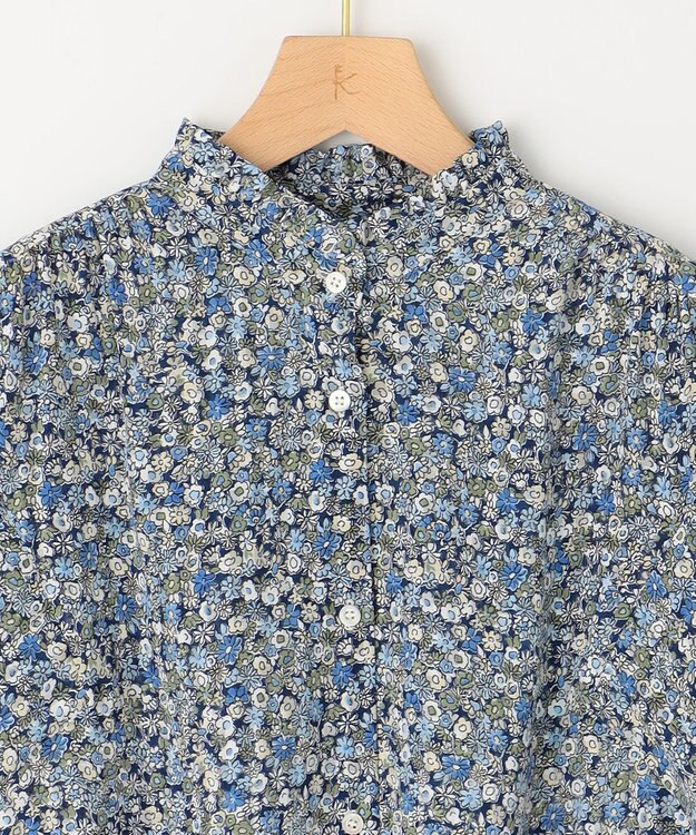 組曲 L フラワーレイヤープリント ブラウス ブルー系5