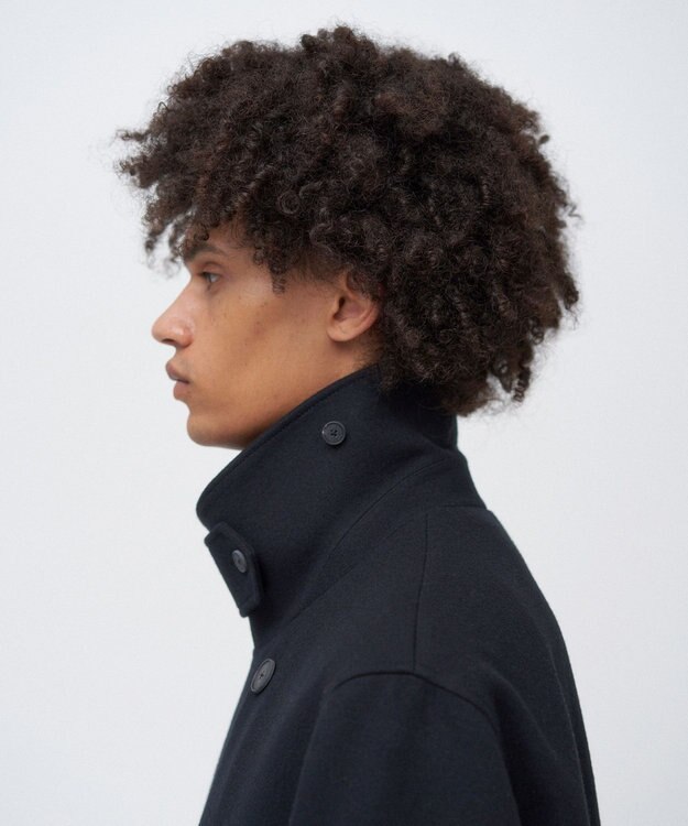 ATON SUPER 160S DOUBLE SAXONY | ダブルブレストコート - UNISEX BLACK